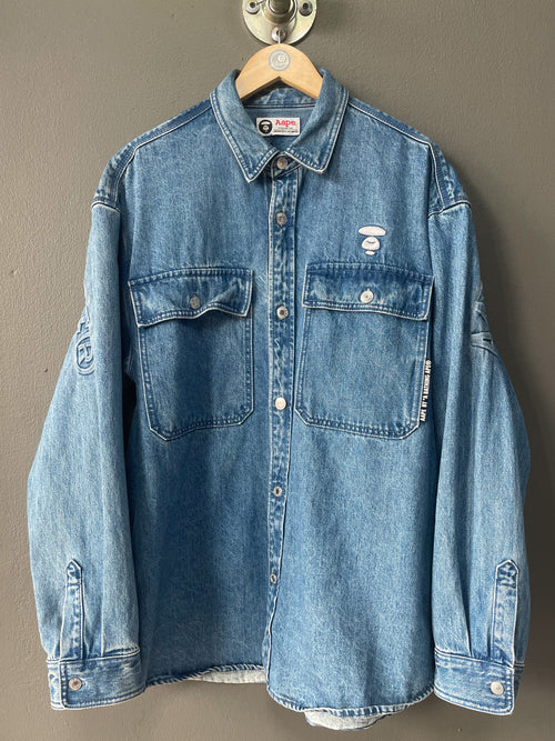 Bape Embossed Denim Jacket - Extra Large
