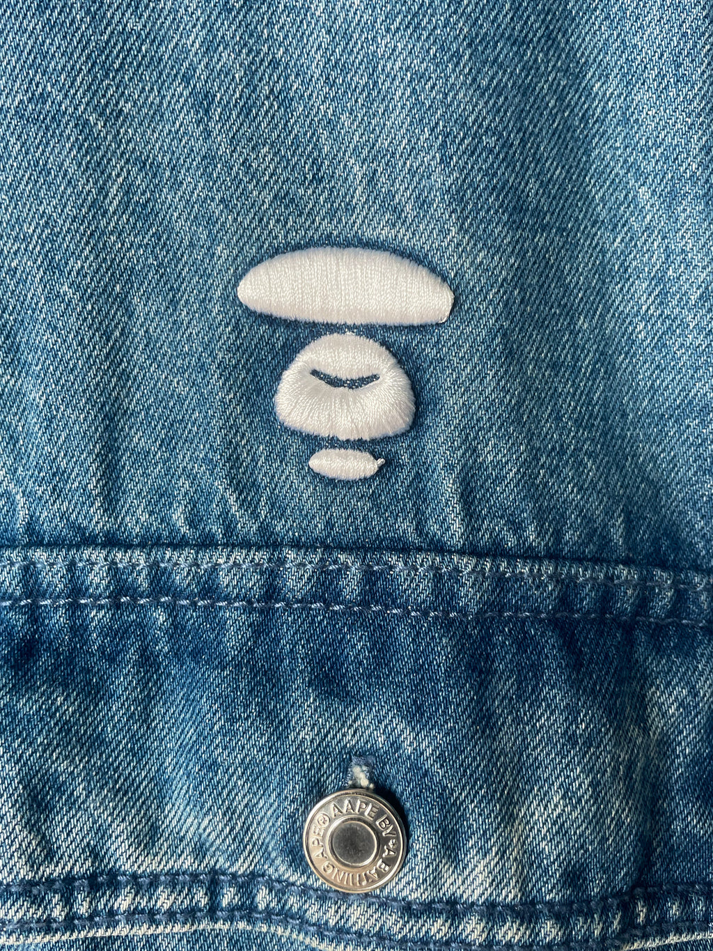 Bape Embossed Denim Jacket - Extra Large