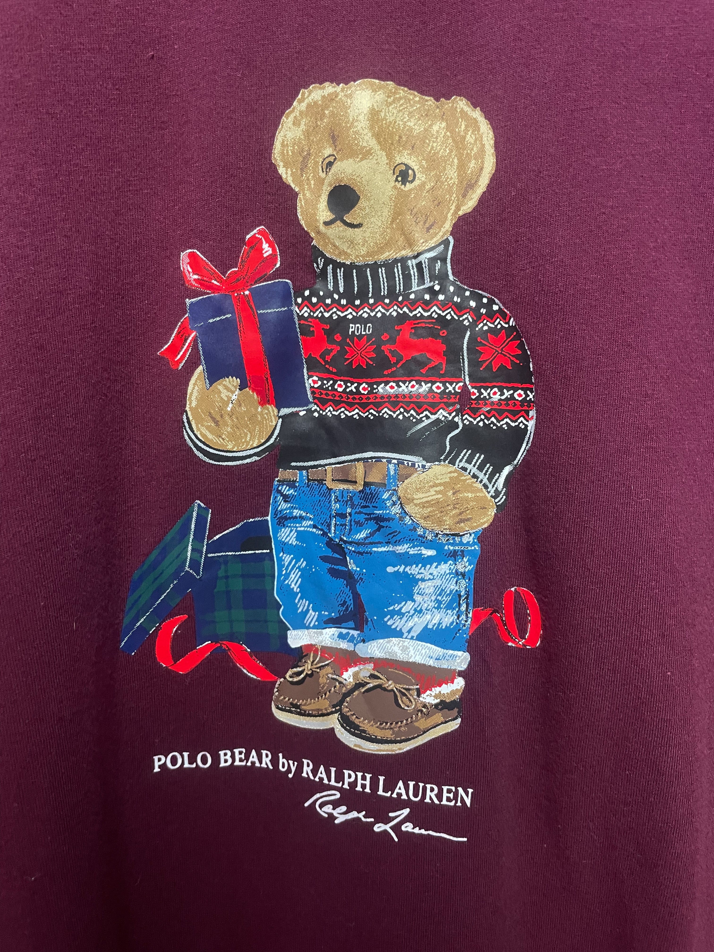 Polo Ralph Lauren Christmas Bear L/S Tee - Small