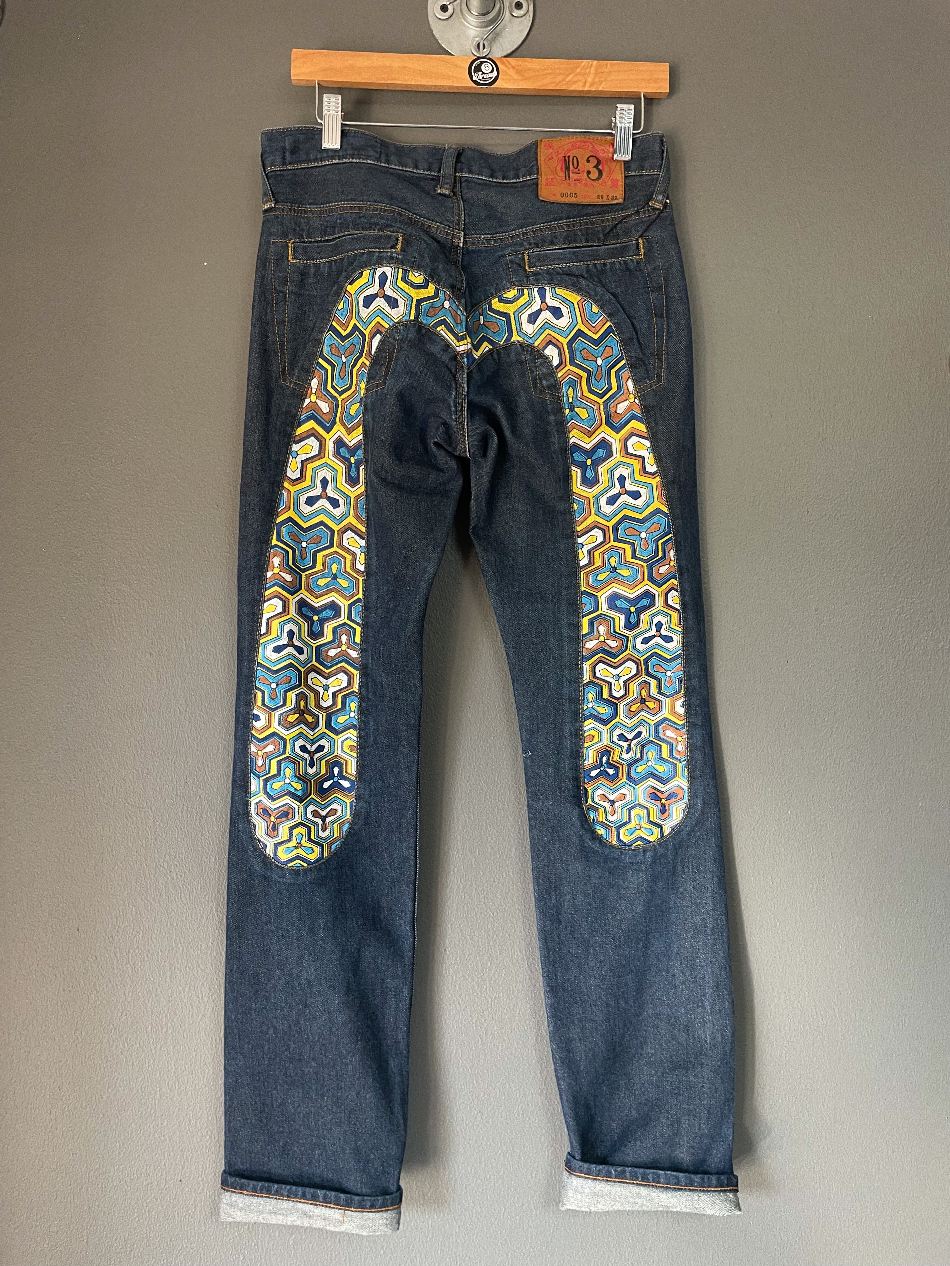 Evisu Daicock Kaleidoscope Japan Denim Jeans - Size 28 (Small)