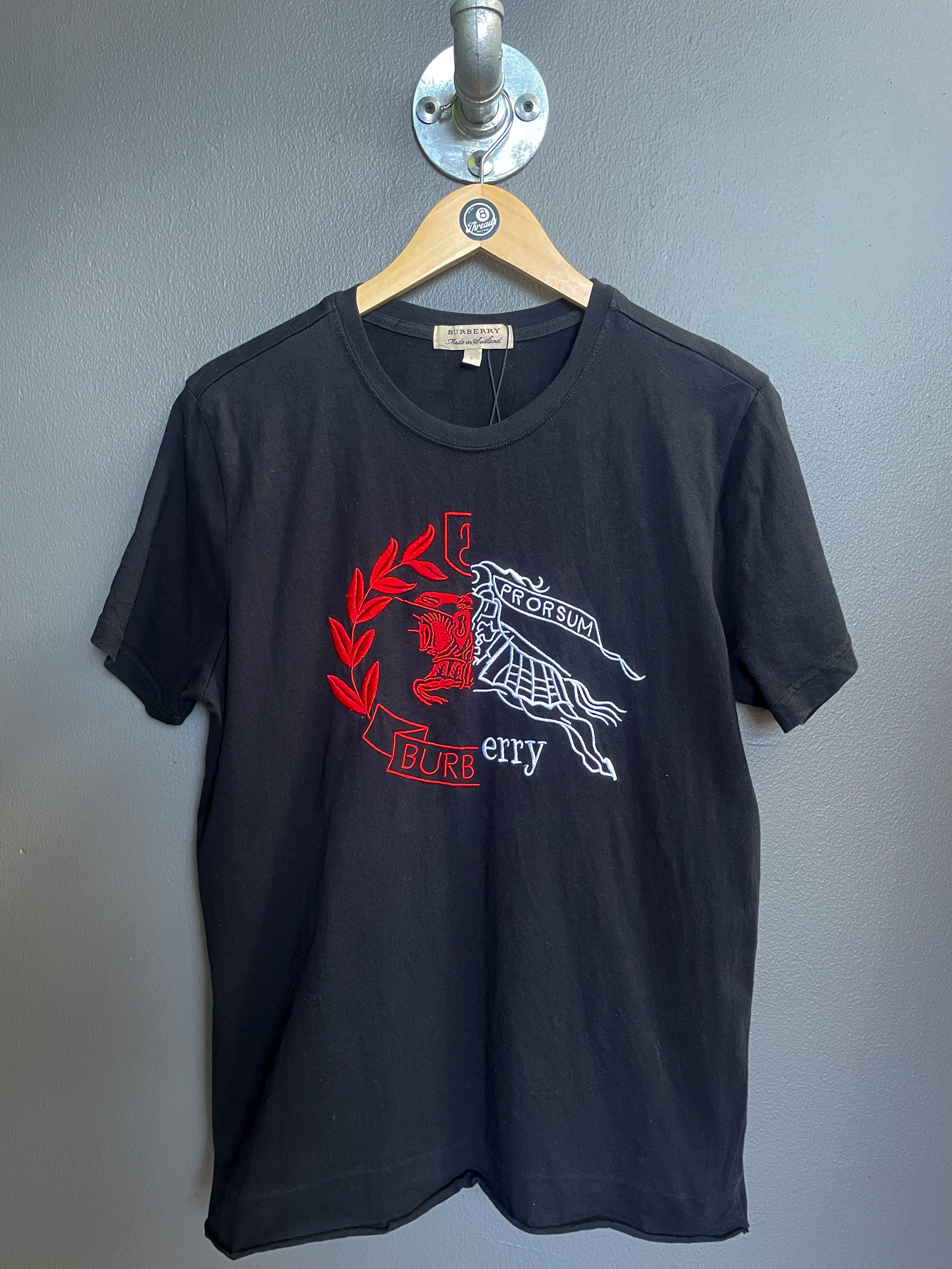Burberry Split Chest Logo Tee - Large