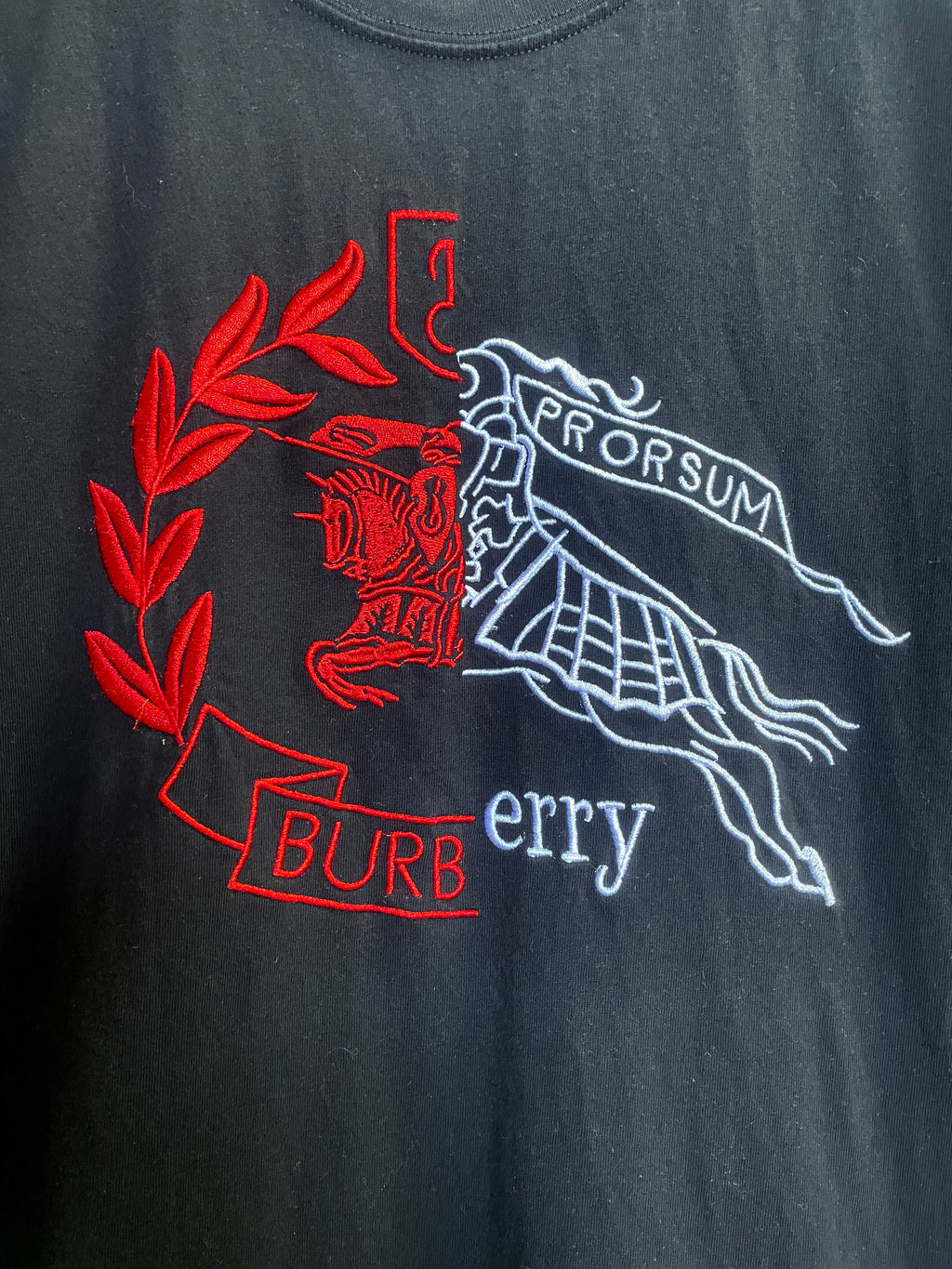 Burberry Split Chest Logo Tee - Large