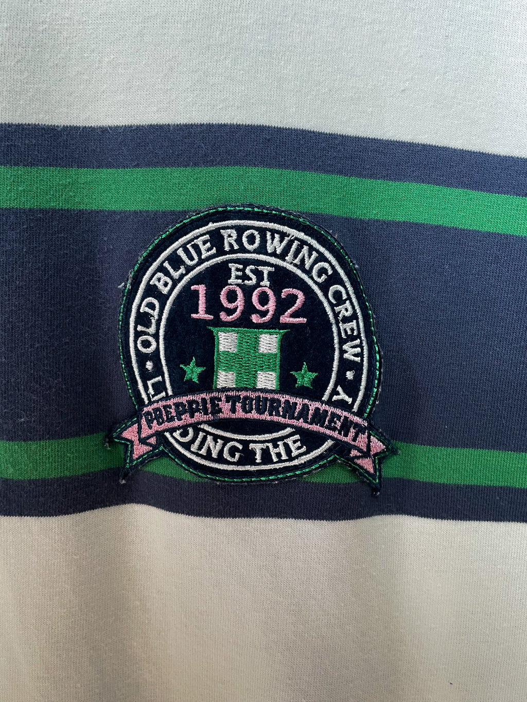 Blue Rowing Crew Stripe L/S Golfer - Extra Large