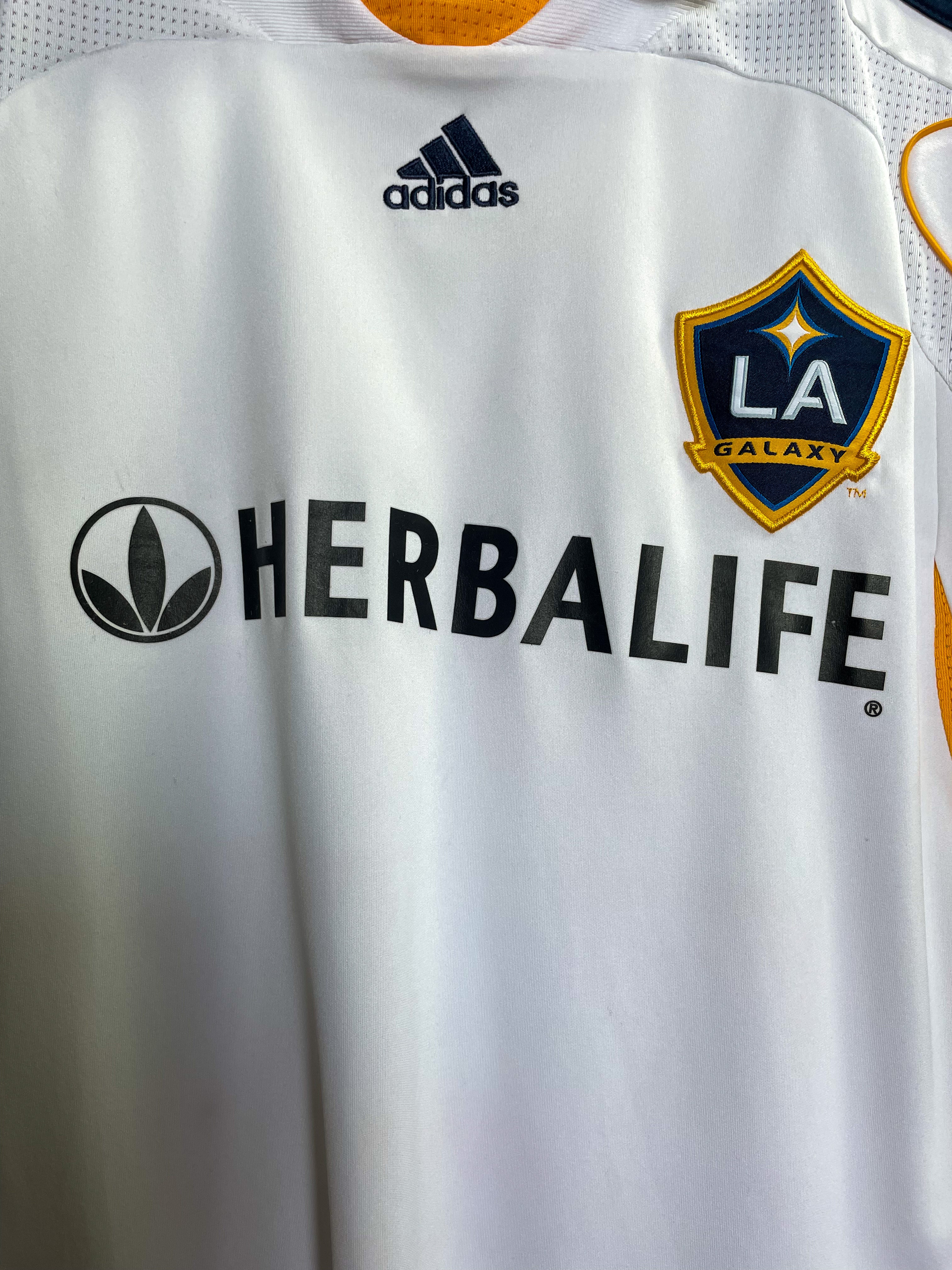 LA Galaxy 2007/08 Beckham Adidas Home Football Jersey - Medium