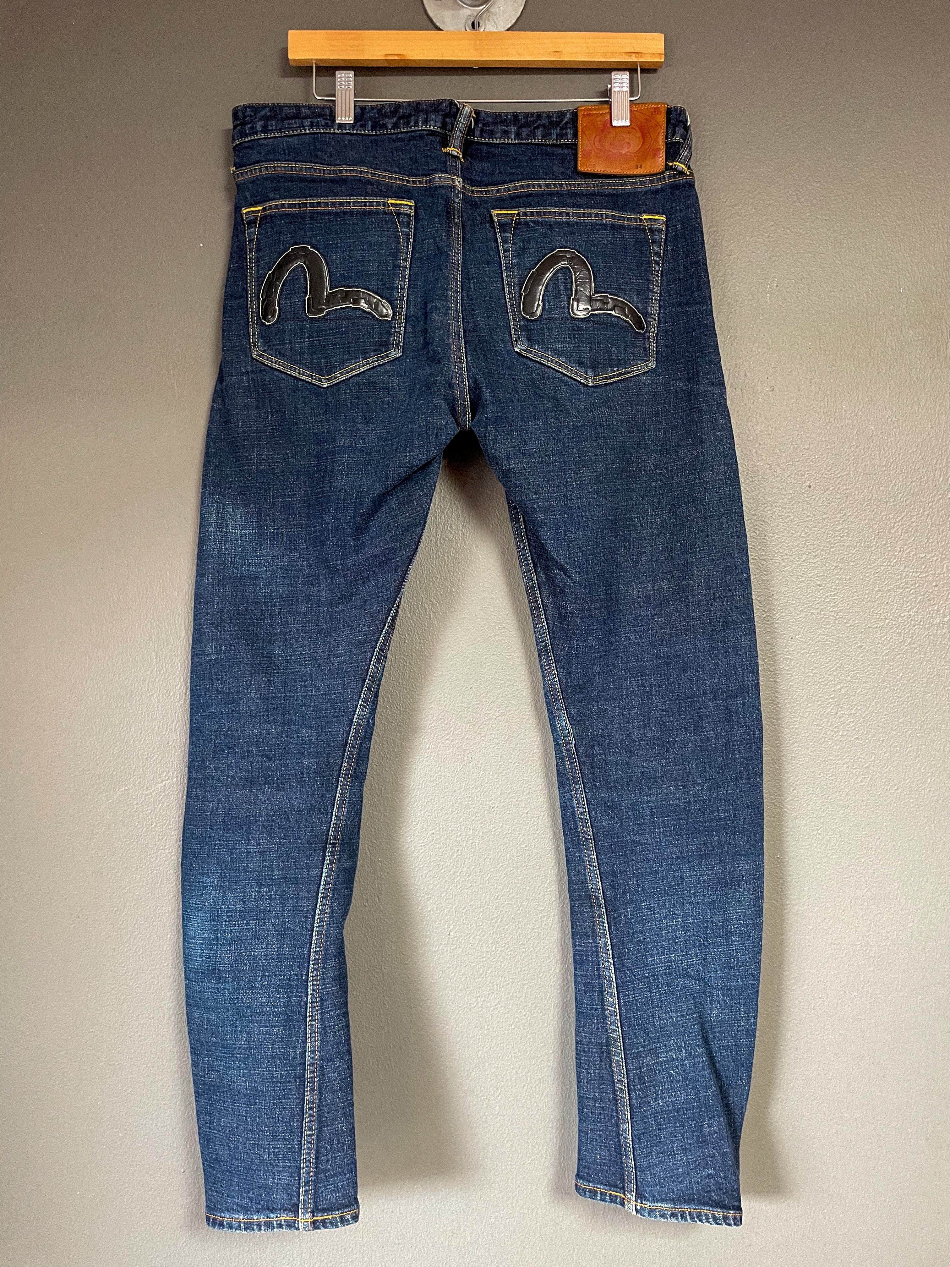 Evisu Japan Seagull Print Pocket Jeans - 34 (Large)
