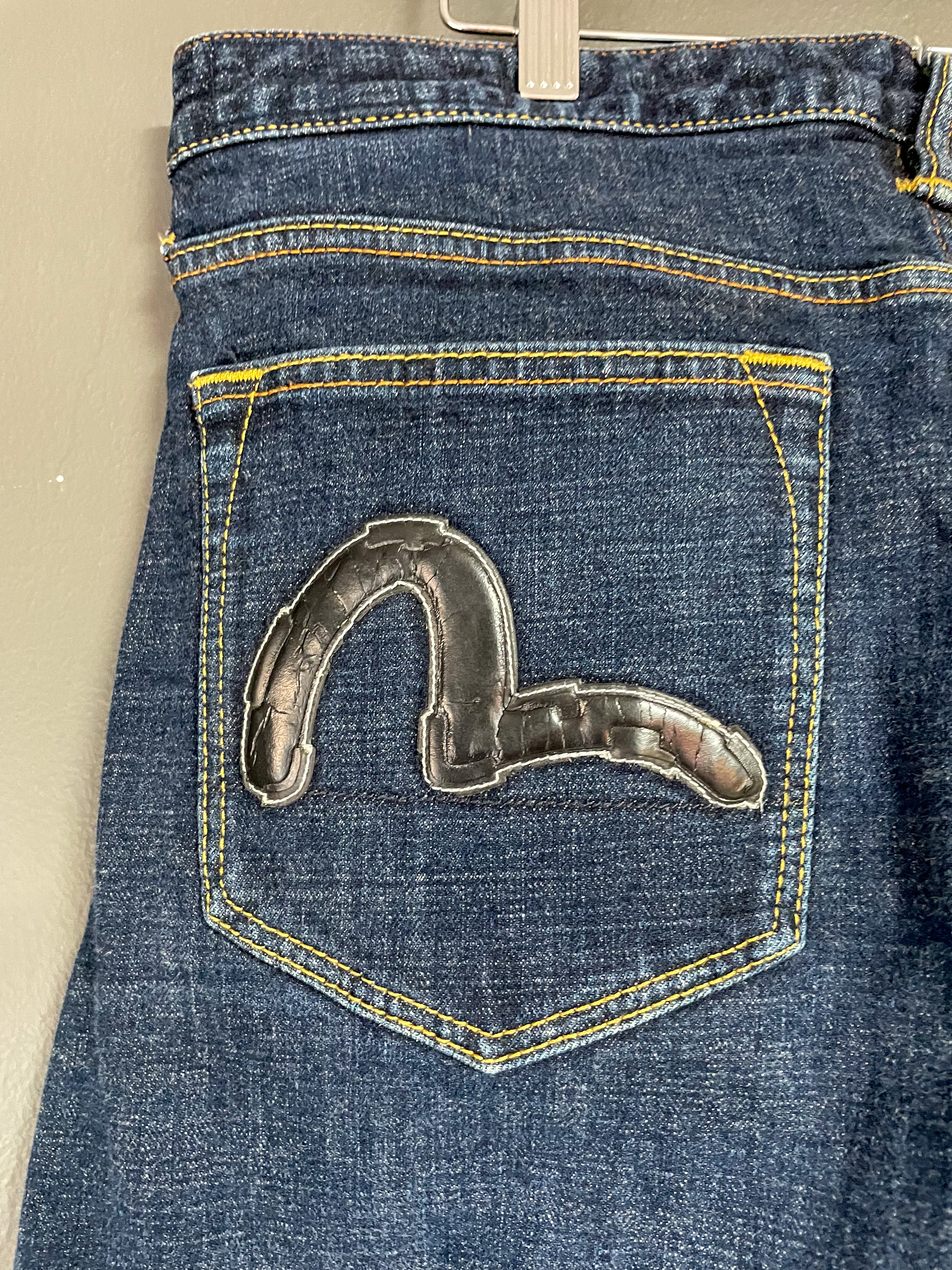 Evisu Japan Seagull Print Pocket Jeans - 34 (Large)