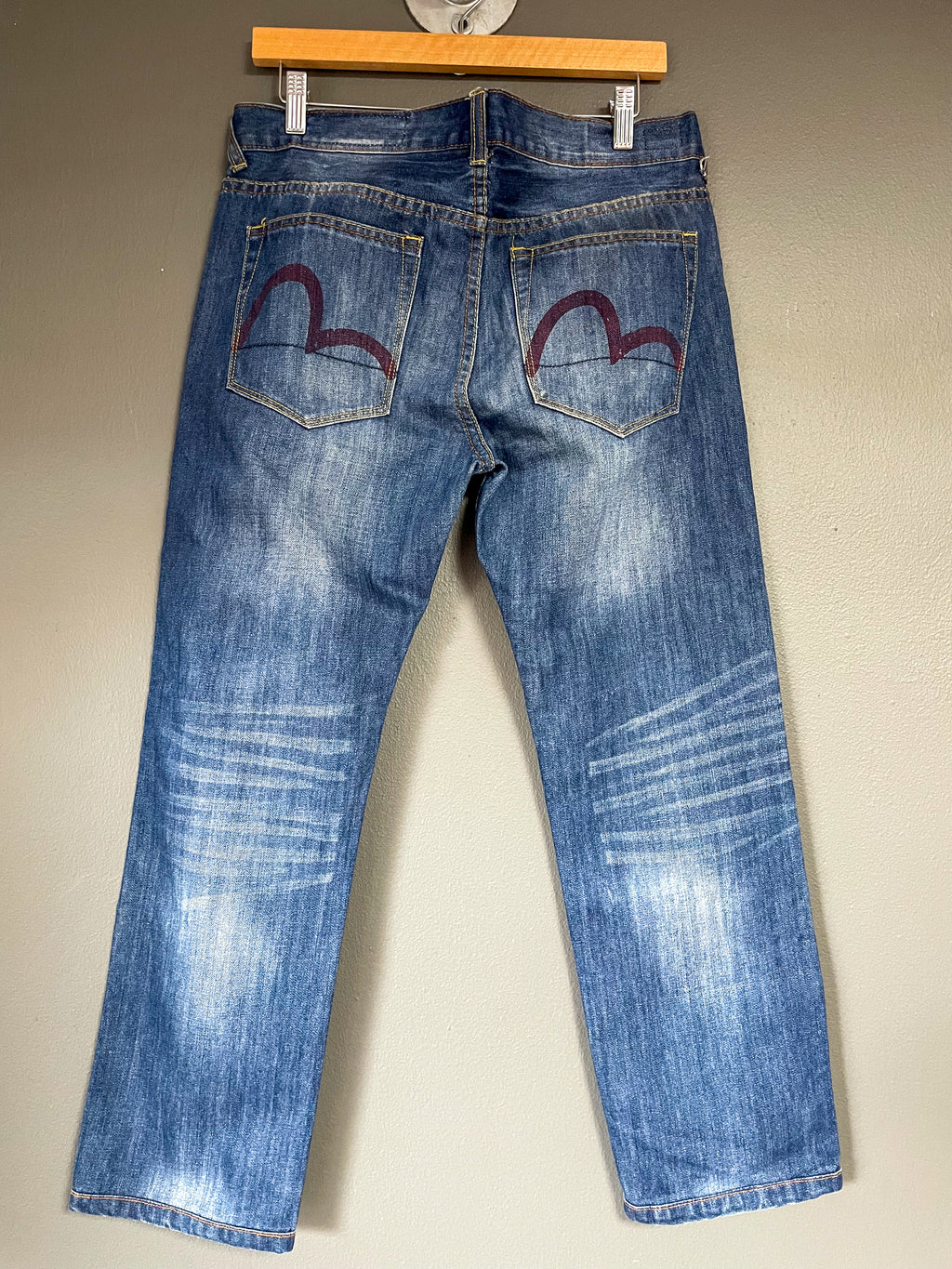 Evisu Japan Seagull Print Pocket Jeans - 33 (Large)