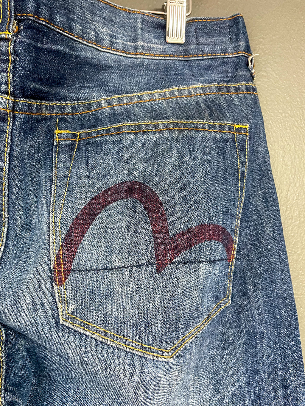 Evisu Japan Seagull Print Pocket Jeans - 33 (Large)