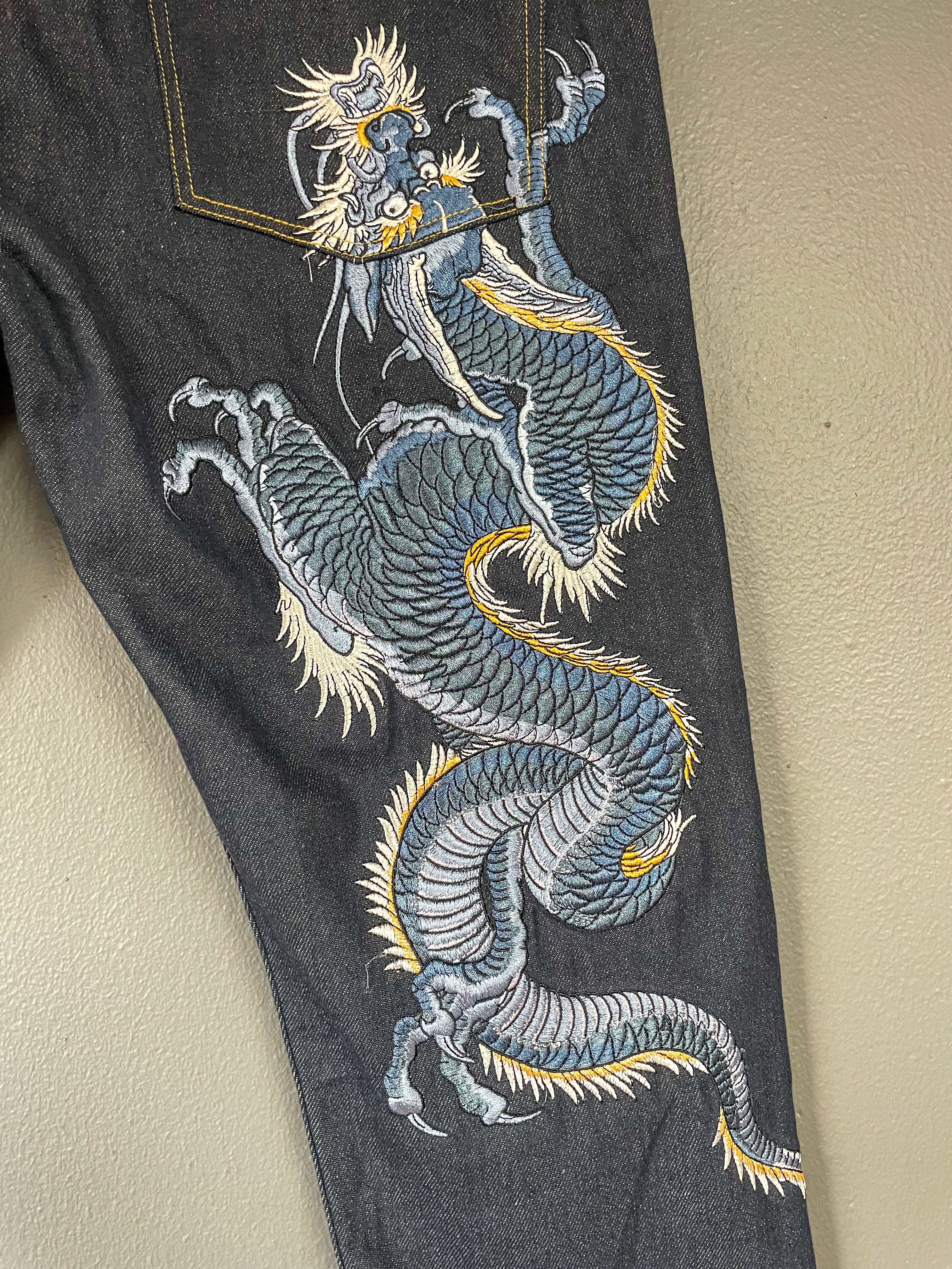 Evisu Japan Dragon Embriodered Jeans -34 (Large)