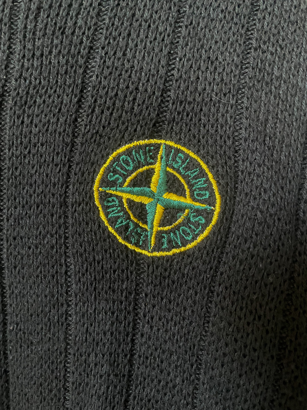 Stone Island Ribbed Crew Neck Knit Sweater - Large