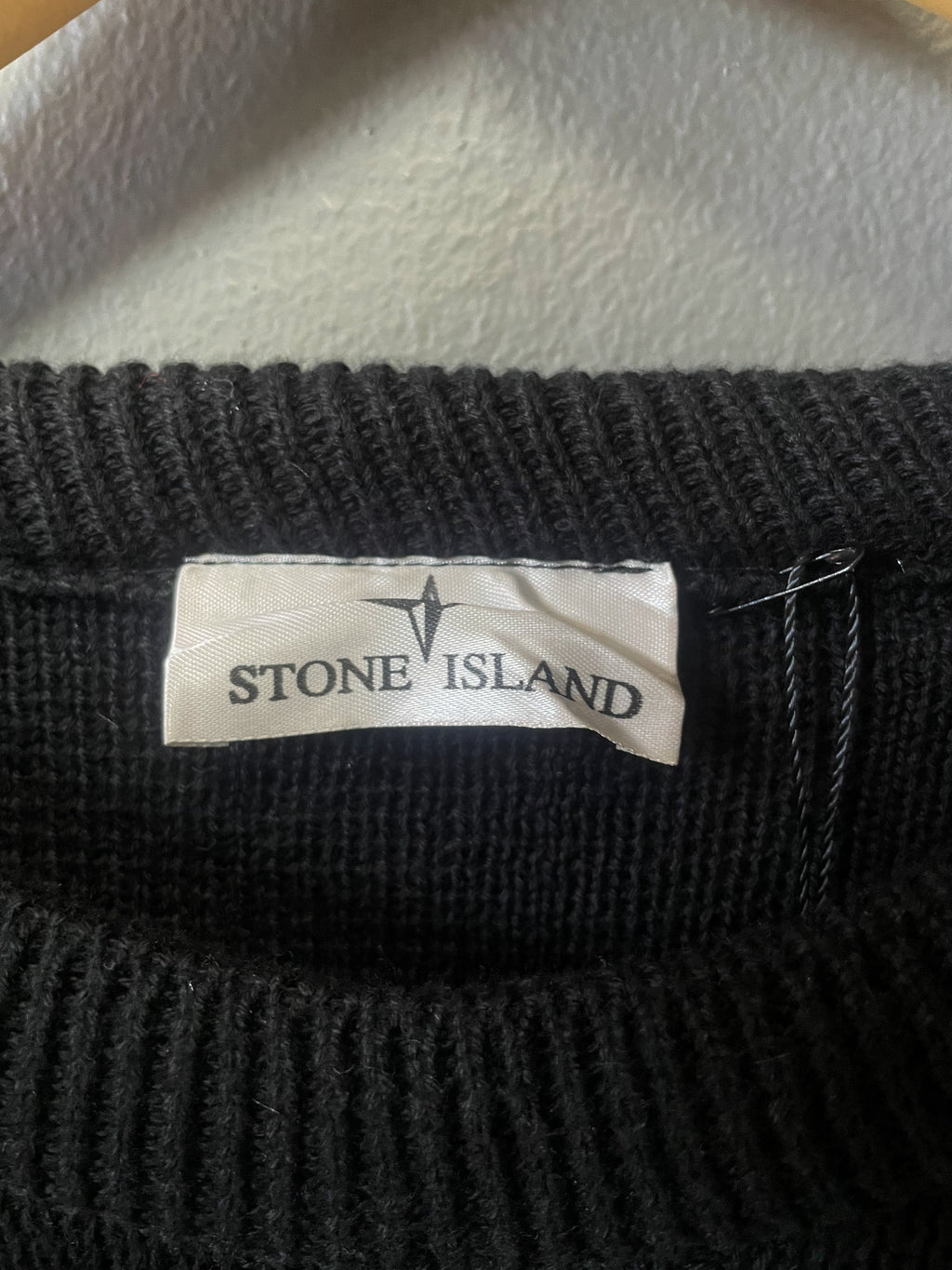 Stone Island Ribbed Crew Neck Knit Sweater - Large