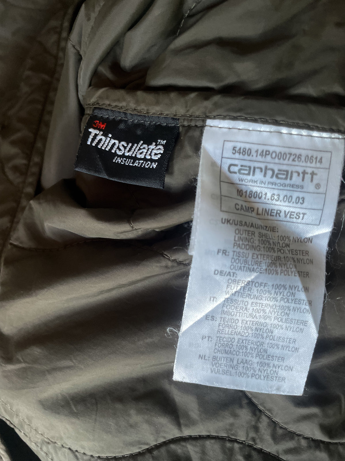 Carhartt Camp Liner Vest - Large