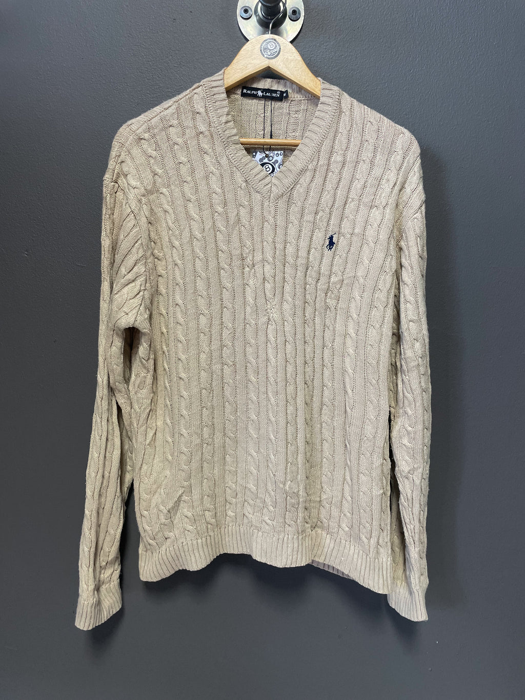 Polo Ralph Lauren Cable Knit V-Neck Sweater - Medium
