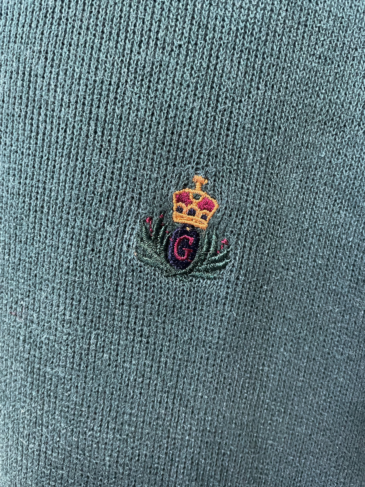 Vintage Crown 1/4 Button Sweater - Large