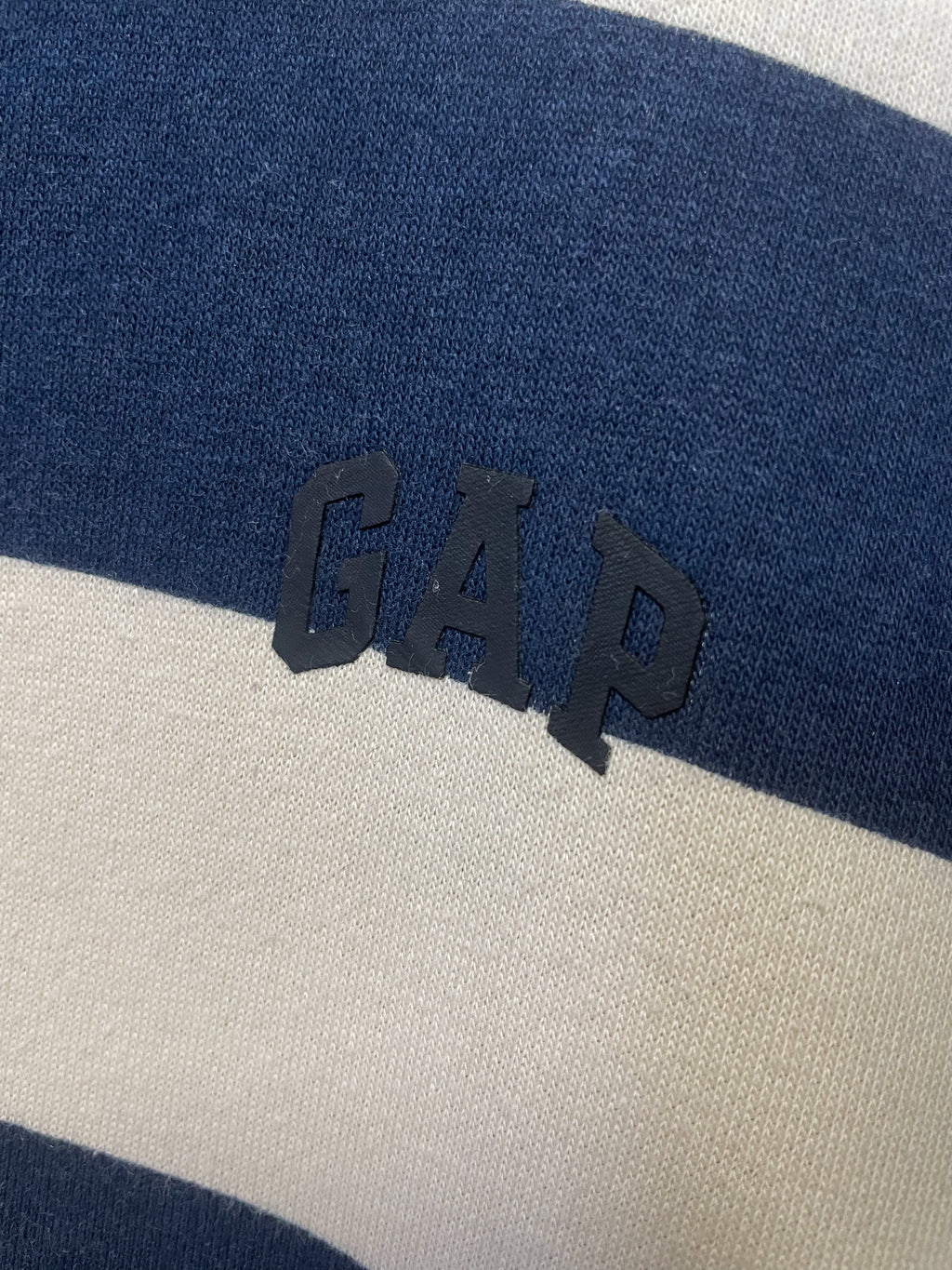 GAP Stripe 1/4 Button Sweater - Large