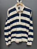 GAP Stripe 1/4 Button Sweater - Large