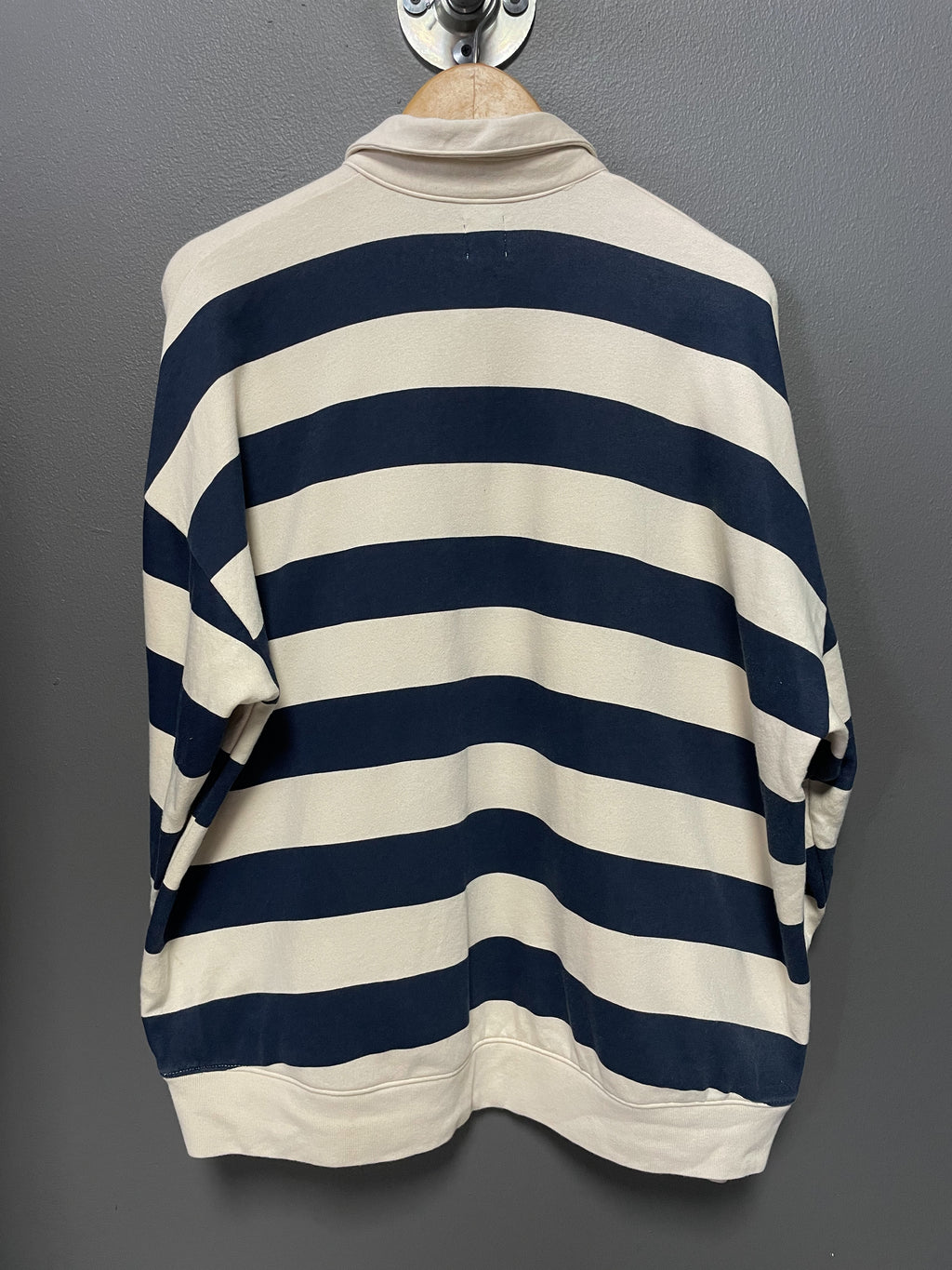 GAP Stripe 1/4 Button Sweater - Large
