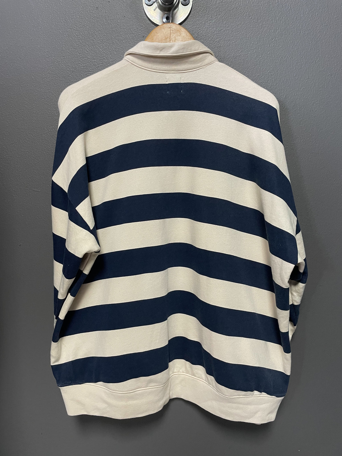 GAP Stripe 1/4 Button Sweater - Large