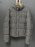 Old Khaki Checkered Ladies Puffer Jacket - Extra Large