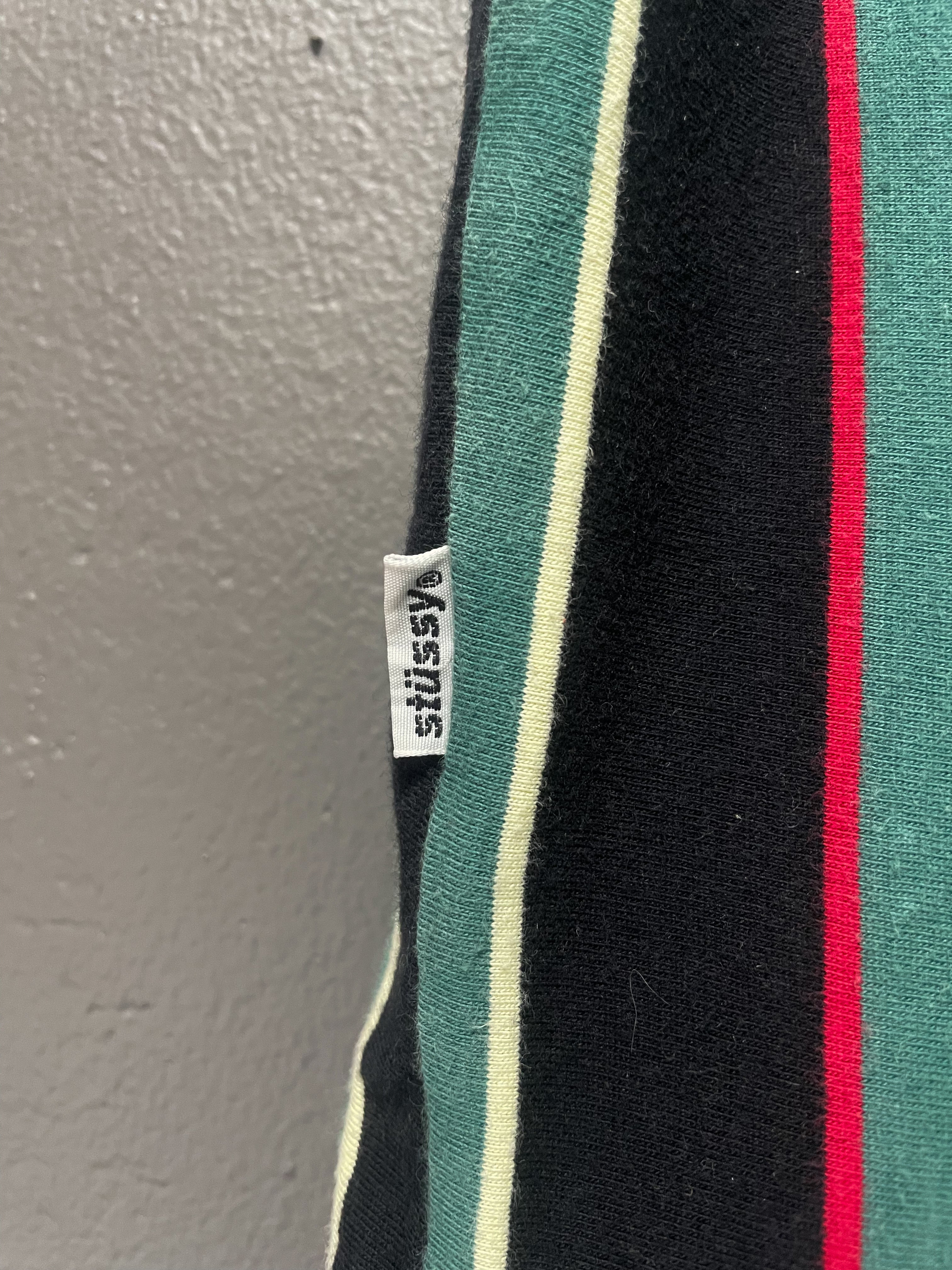 Stussy Stripe Embroidered Tee - Large
