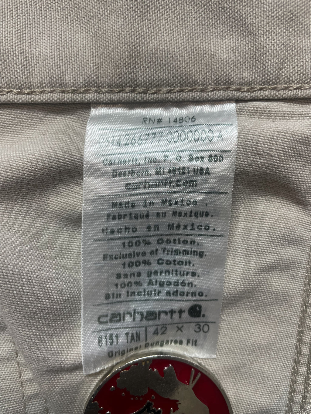 Carhartt Dungeree Carpenter Pant - 40 (XXL)