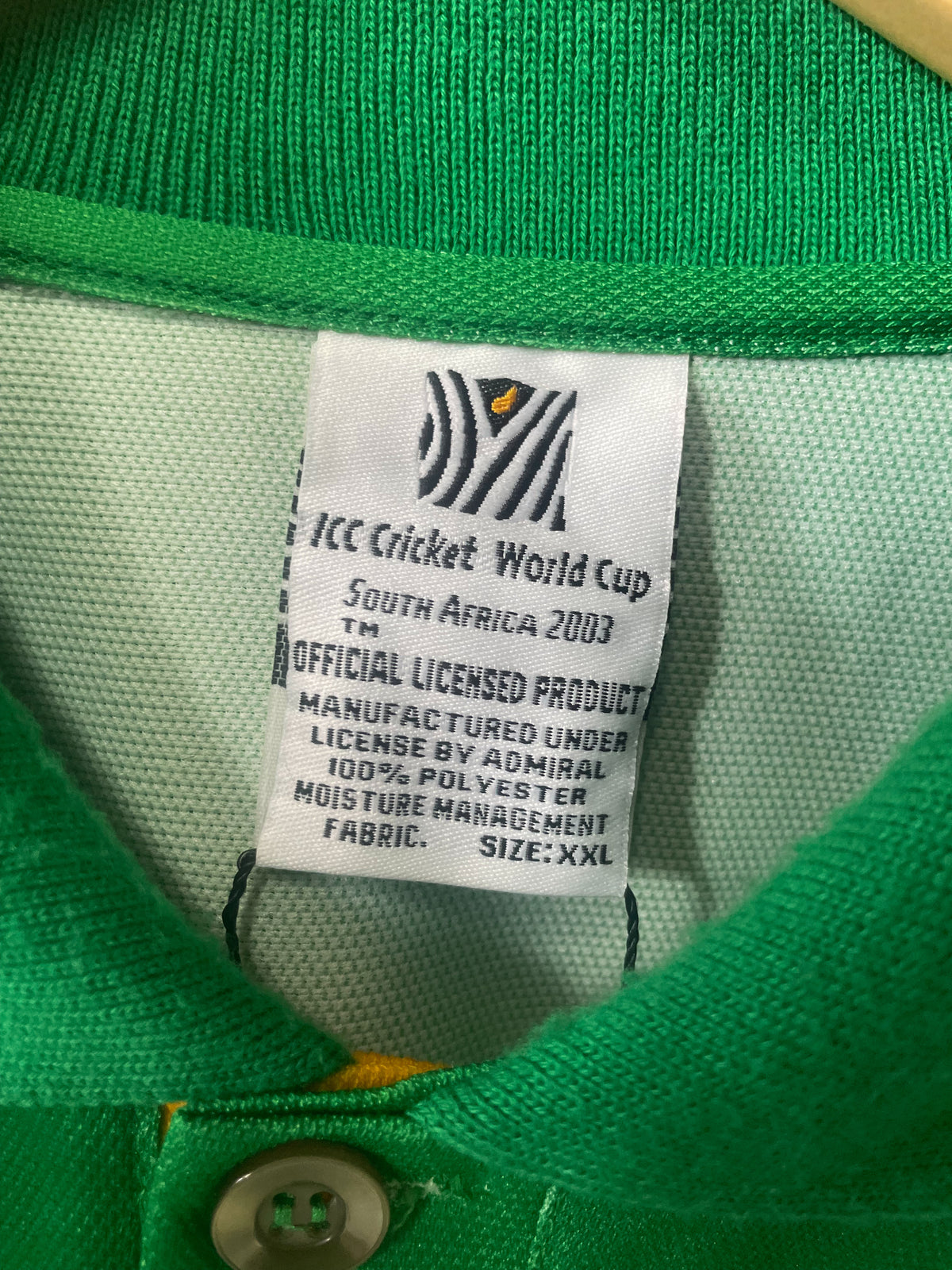 South Africa Proteas "Shaun Pollock" Autographed 2003 Cricket World Cup Jersey - XXL
