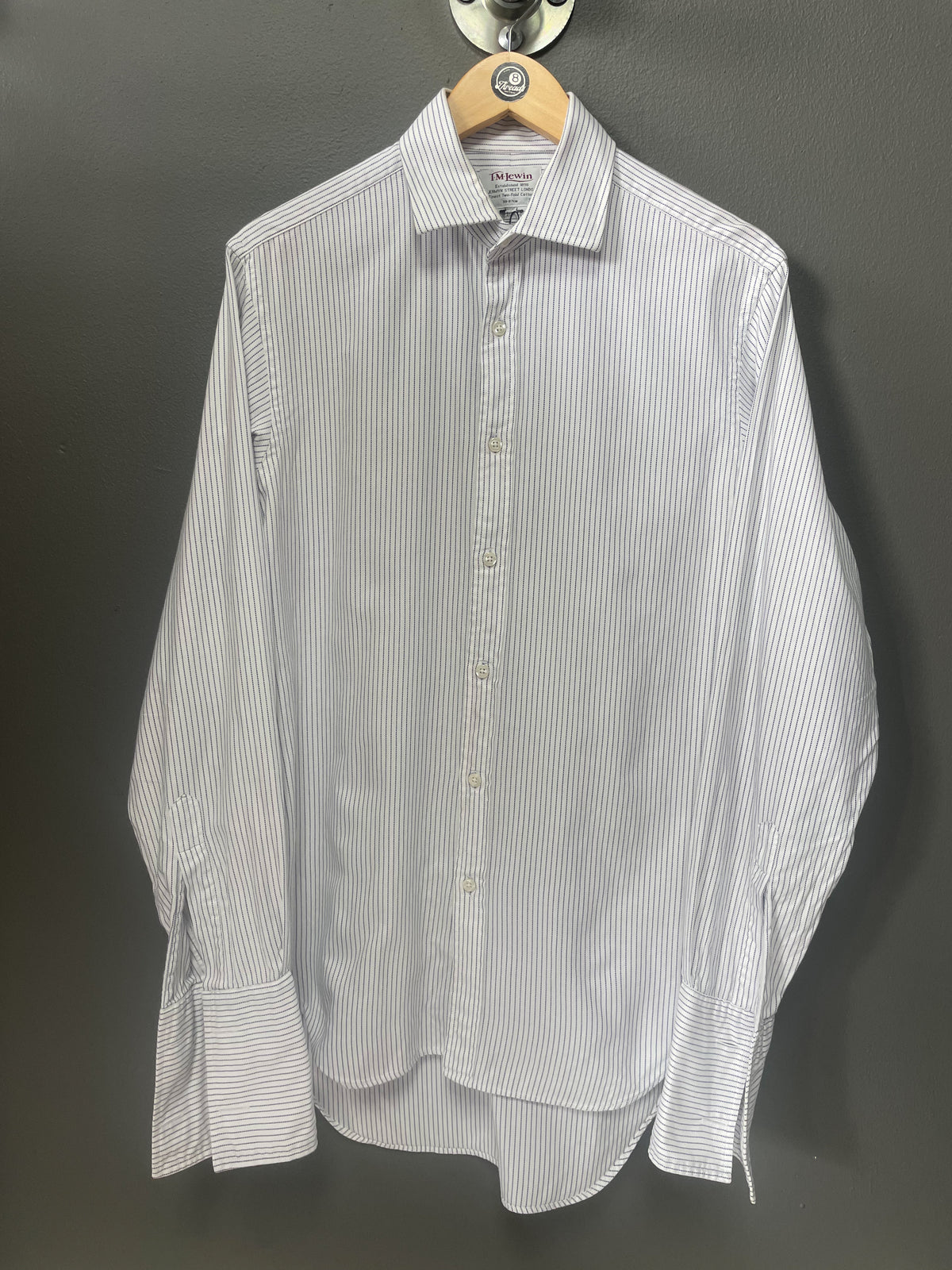 T.M. Lewin Luxury Stripe L/S Shirt - Medium