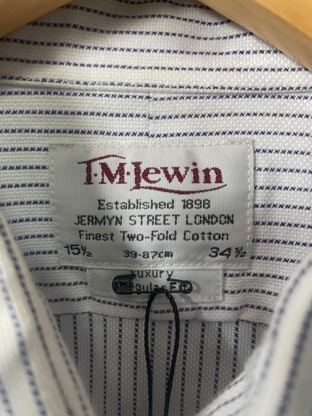 T.M. Lewin Luxury Stripe L/S Shirt - Medium
