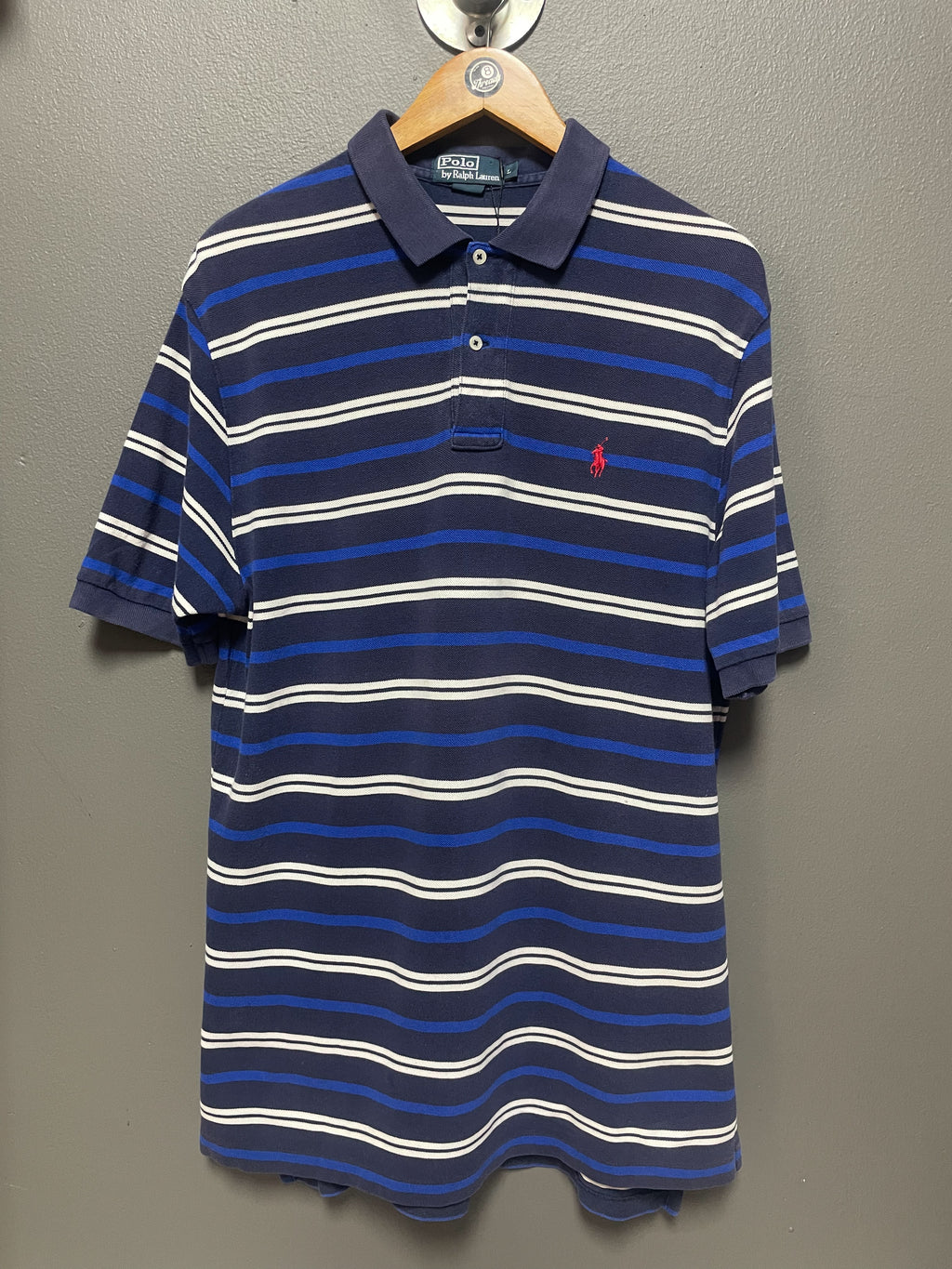 Polo Ralph Lauren Stripe Small Pony S/S Golfer - Large