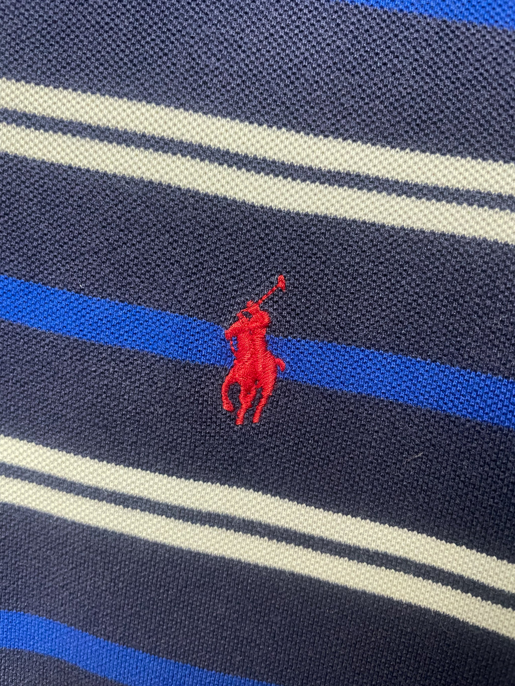 Polo Ralph Lauren Stripe Small Pony S/S Golfer - Large