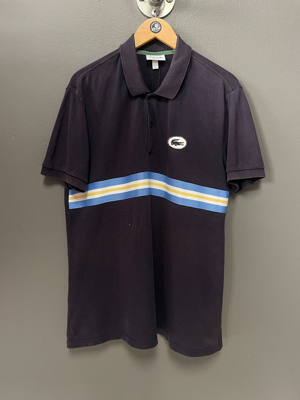 Lacoste Centre Stripe S/S Golfer - Large
