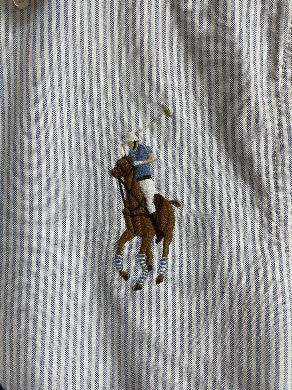 Polo Ralph Lauren Stripe Small Pony Ladies Cotton Shirt - Small