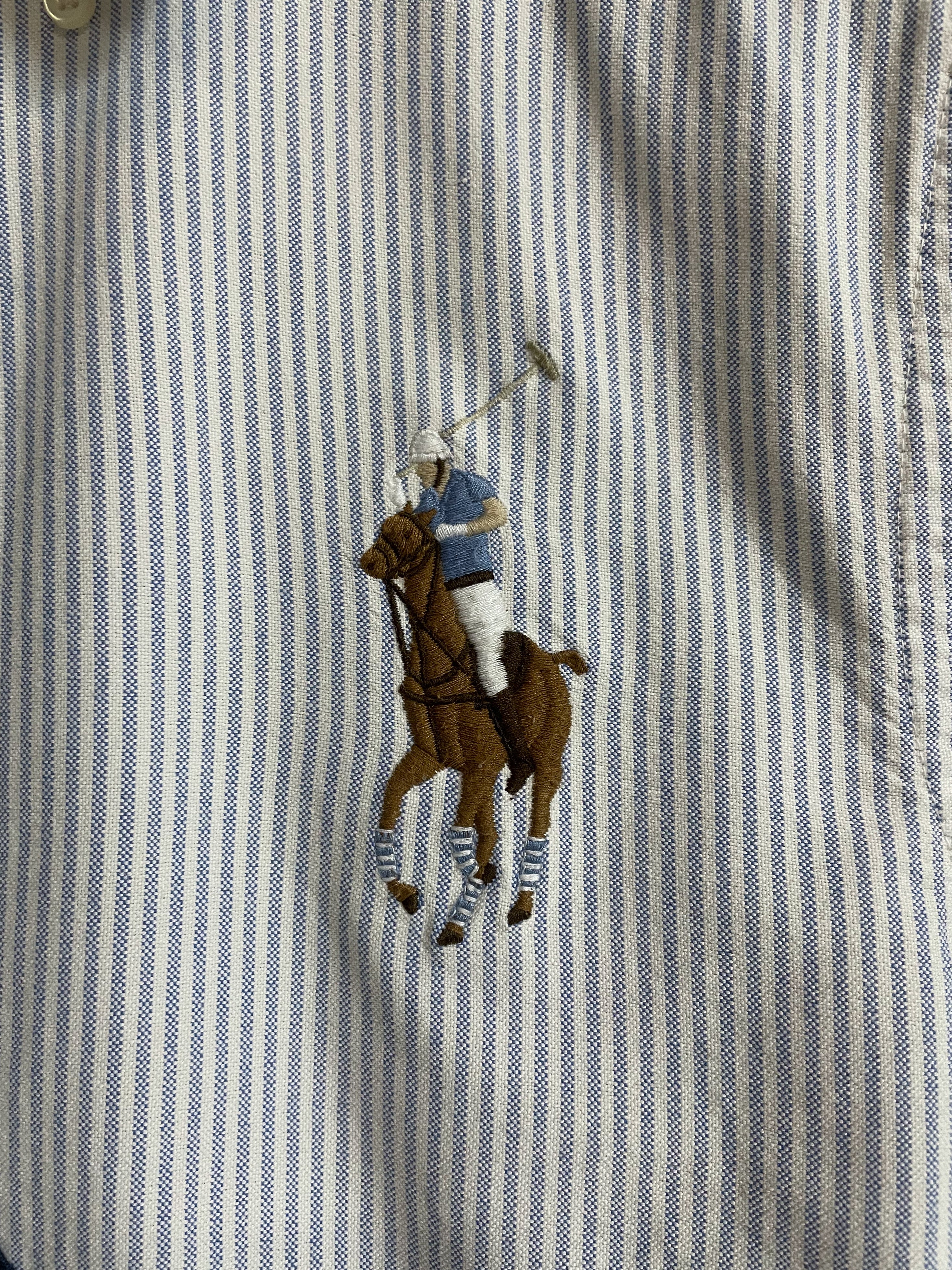 Polo Ralph Lauren Stripe Small Pony Ladies Cotton Shirt - Small