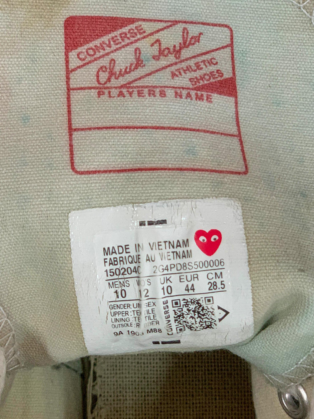 Converse x Comme des Garcons Peaking Heart Chuck 70 Sneakers - UK10