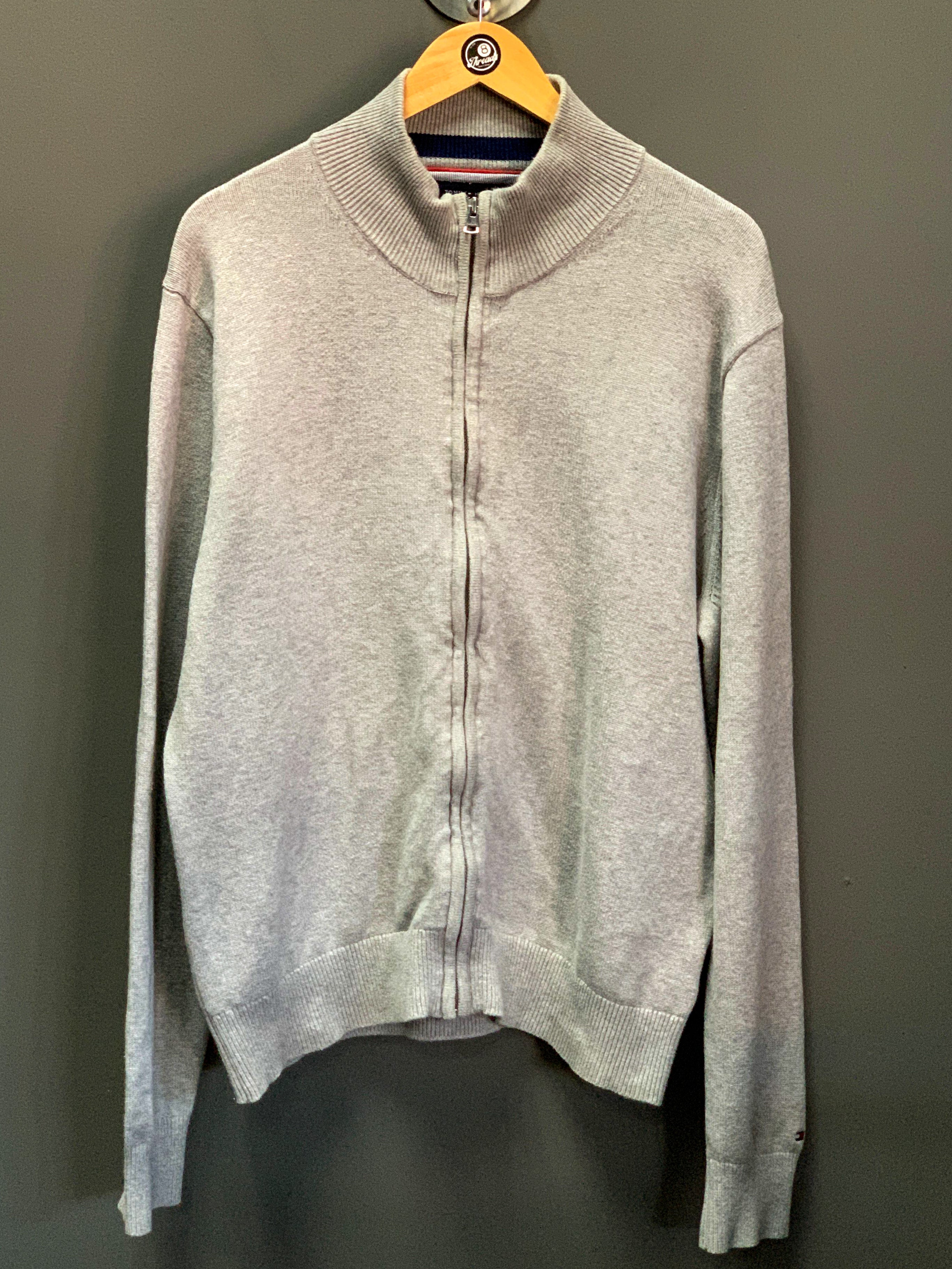 Tommy Hilfiger Full Zip Wrist Logo Sweater - Large