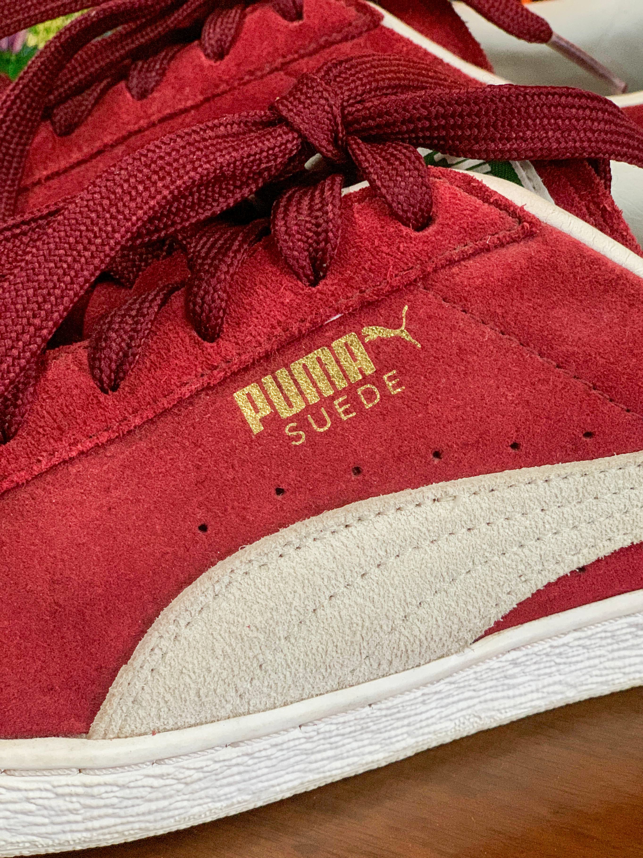Puma Suede Red & White Classics - Size UK10