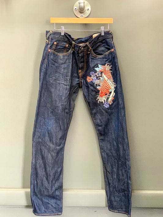 Evisu Koi Osaka Japan Denim Jeans - 34 (Large)