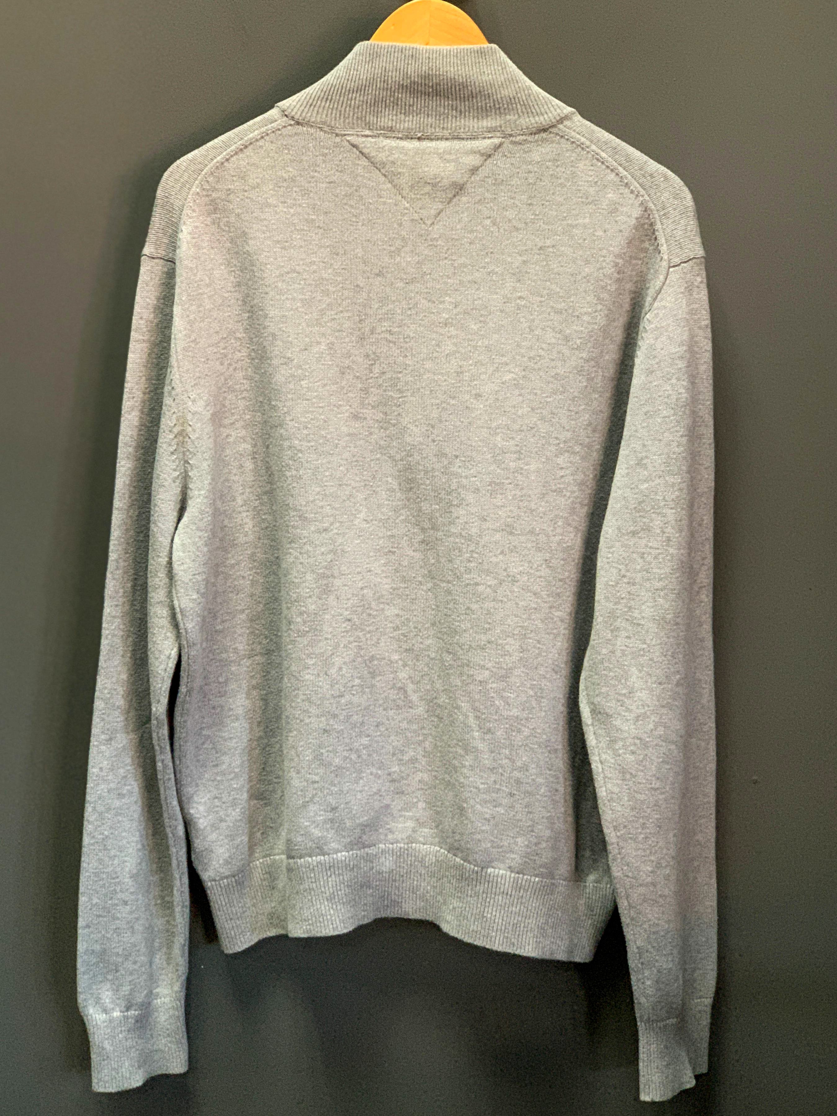 Tommy Hilfiger Full Zip Wrist Logo Sweater - Large