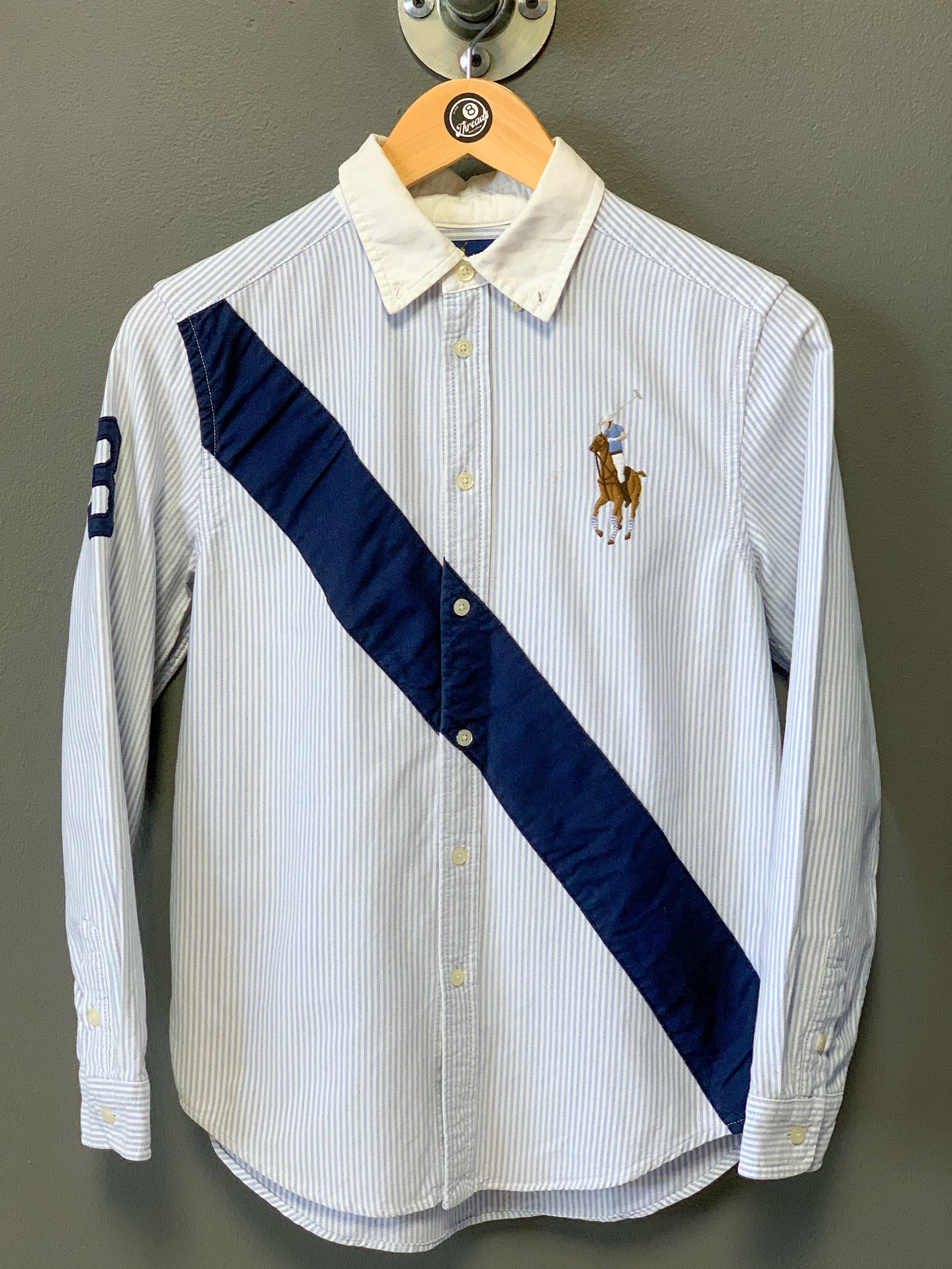 Polo Ralph Lauren Stripe Small Pony Ladies Cotton Shirt - Small