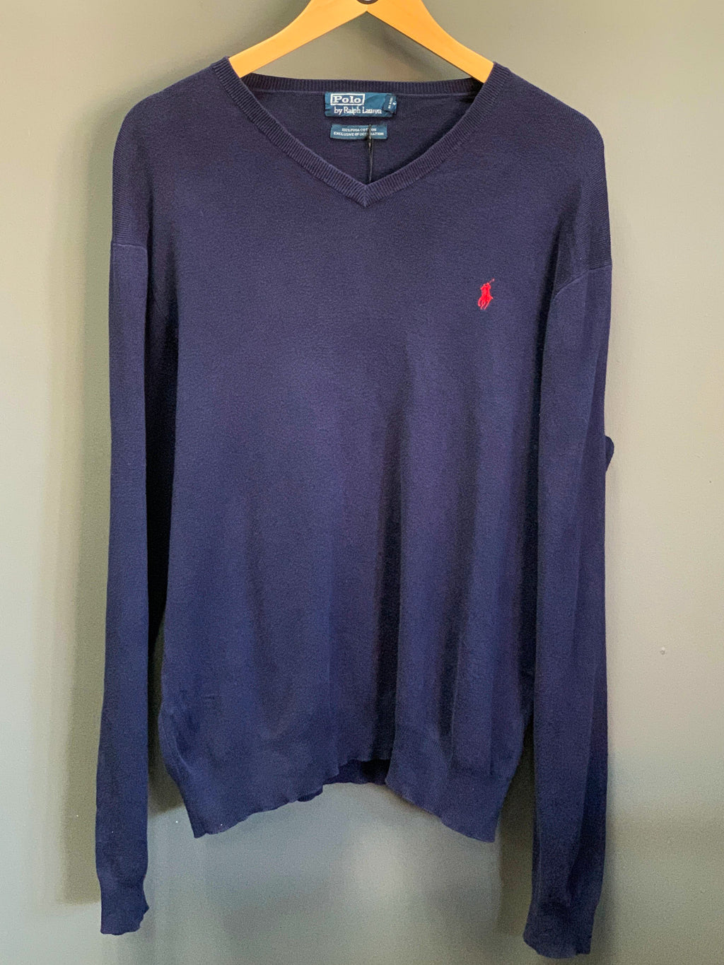 Polo Ralph Lauren Small Logo Vneck Jersey - Large