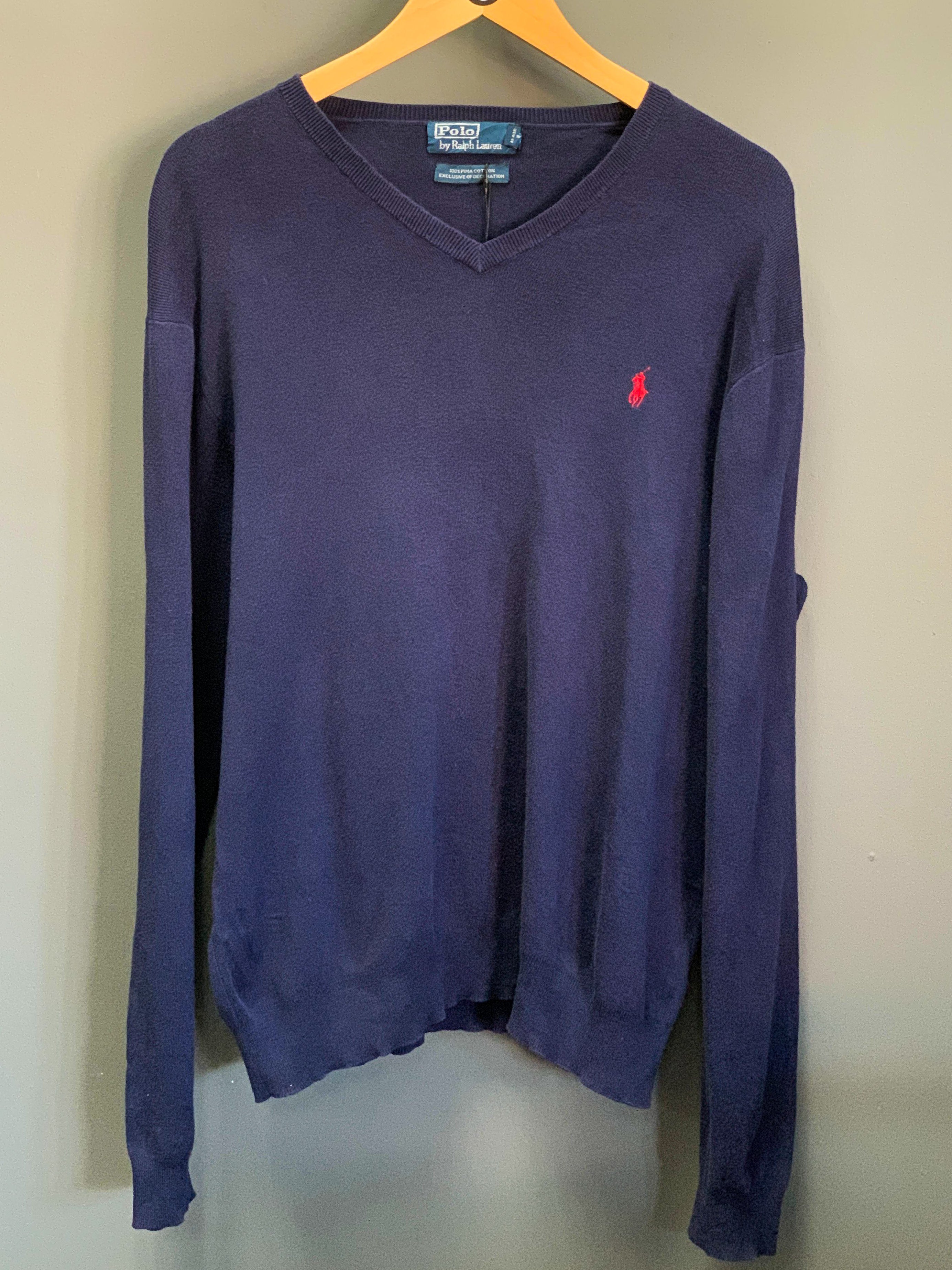 Polo Ralph Lauren Small Logo Vneck Jersey - Large