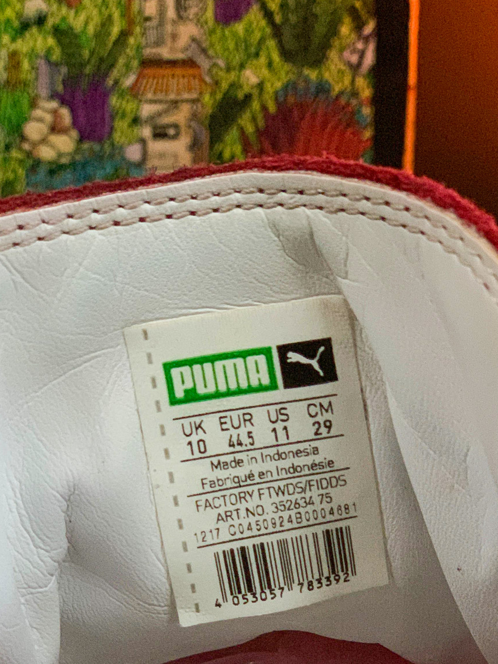 Puma Suede Red & White Classics - Size UK10
