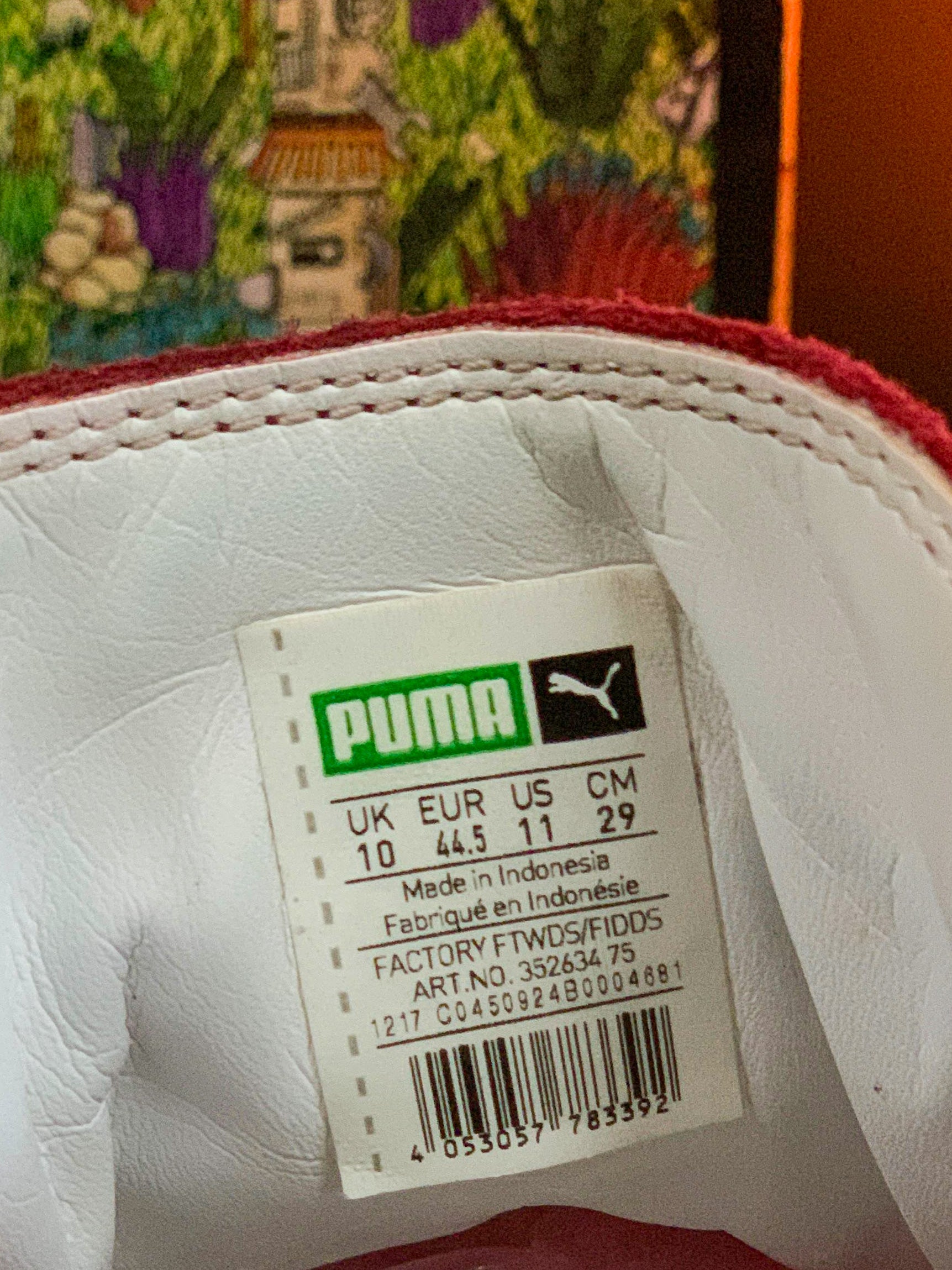 Puma Suede Red & White Classics - Size UK10